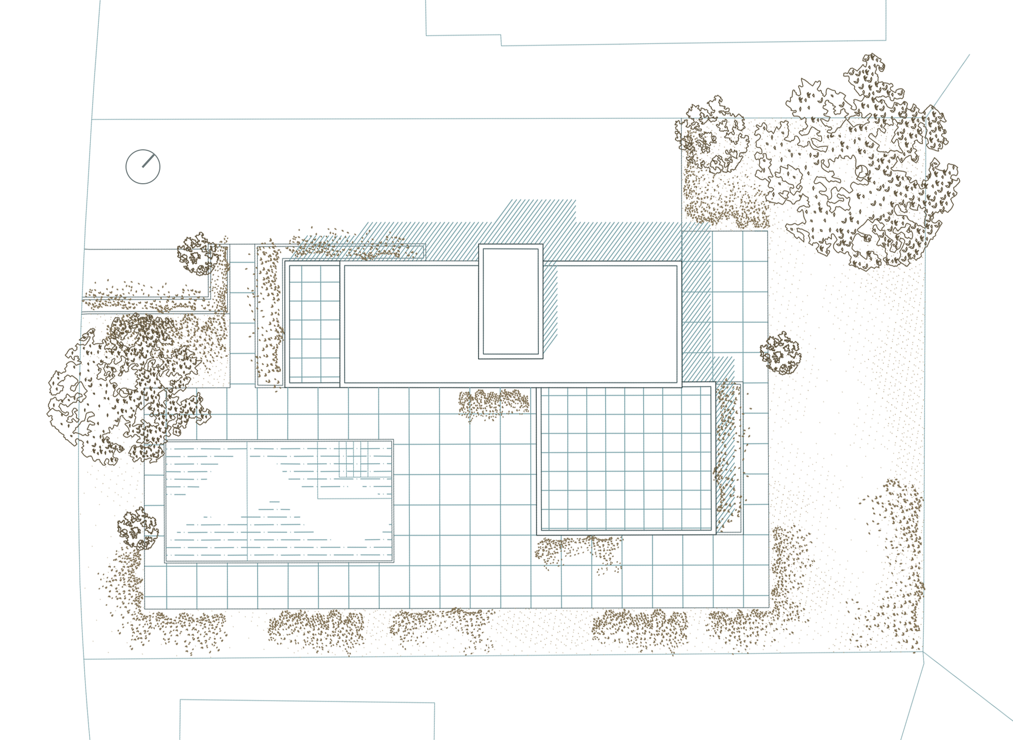 Floor plan of privat villa in Castelldefels surrounded pu pine trees